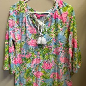 Lilly Pulitzer flamingo print blouse